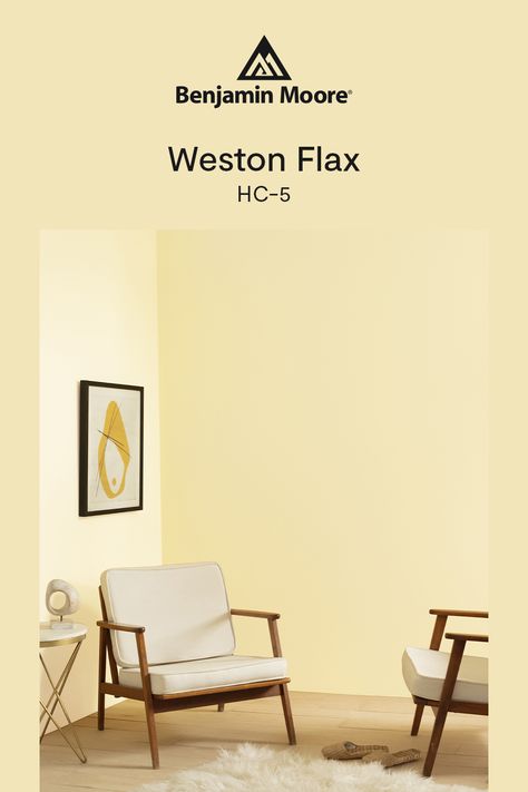 Weston Flax Benjamin Moore, Yellow Beige Walls, Pale Yellow Kitchen Walls, Pale Yellow Bathrooms, Warm Yellow Paint Colors, Yellow Kitchen Paint, Pale Yellow Kitchens, Pale Yellow Paints, Pale Yellow Walls