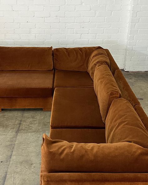 Modular Sofa in Rust Orange Price: 3280 (4 pieces) W135 D33 (3 pieces down) W100 H25 SW109 SD21 SH15.5 AH29 Single W33.5 D33 H25 SW32.5 SD21 SH15.5 Corner W34 D33 H24.5 SW22 SS22 SH15.5 AH29 Burnt Orange Sofa, Villa Furniture, Orange Sofa, Bali Villa, Rust Orange, Modular Sofa, Burnt Orange, Bali, Rust