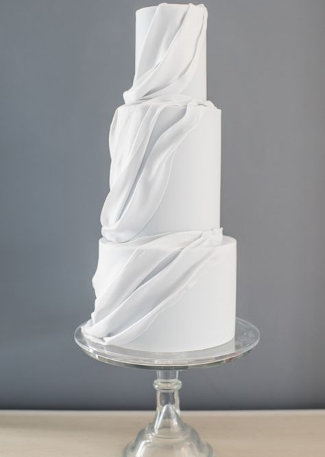 Ruffle Cake Tutorial, Fruit Wedding Cake, Textured Wedding Cakes, Draping Wedding, Romantic Wedding Style, Ruffle Cake, Sugar Cake, Cake Gallery, West Yorkshire