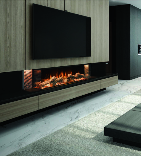 Fire Under Tv, Slim Wall Fire With Tv Above, Wall Mounted Electric Fires With Tv, Inset Electric Fire With Tv Above, Fireplace Under Tv, Electric Firellace Tv Wall, Flat Aesthetic, Tv Zone, Electric Fireplace Suites Uk