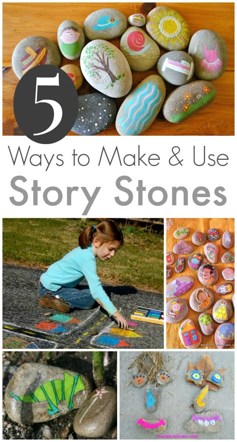 5 Story Stones Ideas :: Storytelling with Rocks ***Print out mini pics to Modge Podge onto the rocks to go along with the topic for the day. Story Stones Ideas, Rock Study, Story Stones, Rock Crafts, Read Aloud, Craft Activities, Summer Activities, Projects For Kids, Early Childhood