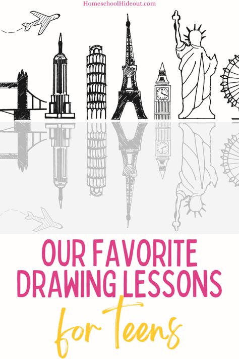 Drawing for Teens with Sparketh - Homeschool Hideout Art For 6th Graders, Drawing Projects For Middle School, Highschool Drawing, Unique Art Projects, Easy Art Lessons, Art Ideas For Teens, Teaching Drawing, Art Projects For Teens, Online Homeschool