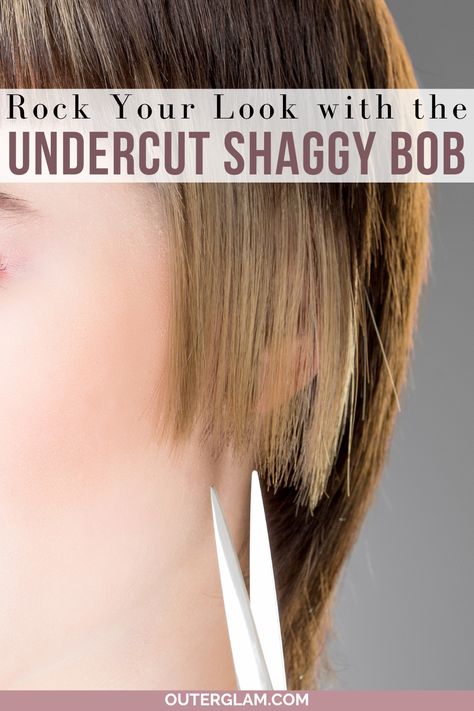 Explore the edgy and chic world of the Shaggy Bob with Undercut in this article! Unleash your inner fashionista with stunning visuals, expert styling tips, and versatile ways to rock this modern haircut. Time to upgrade your look and make a statement with your new go-to style: the Undercut Shaggy Bob! 💇‍♀️✨ #ShaggyBob Shaggy Bob With Undercut, Shaggy Undercut, Shag With Undercut, Shag Bob, Undercut Bob Haircut, Undercut Bob, Undercut Hairstyles Women, Undercut Women, Classic Bob