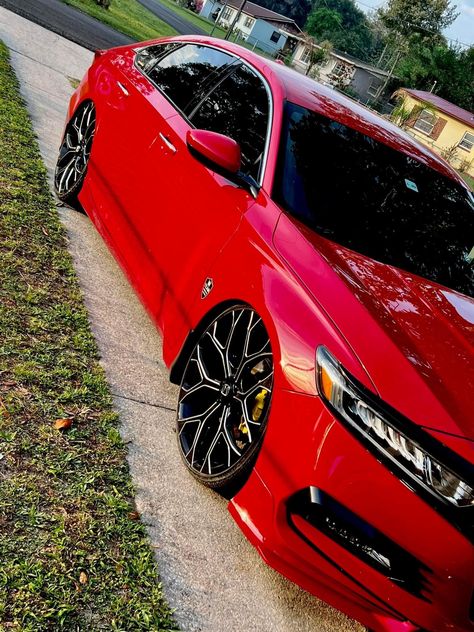 Red Honda Accord, Honda Accord Modified, Accord Modified, Honda Accord Accessories, 2016 Honda Civic Sedan, 16 Wishes, Honda Accord Custom, Slammed Cars, Honda Accord Sport