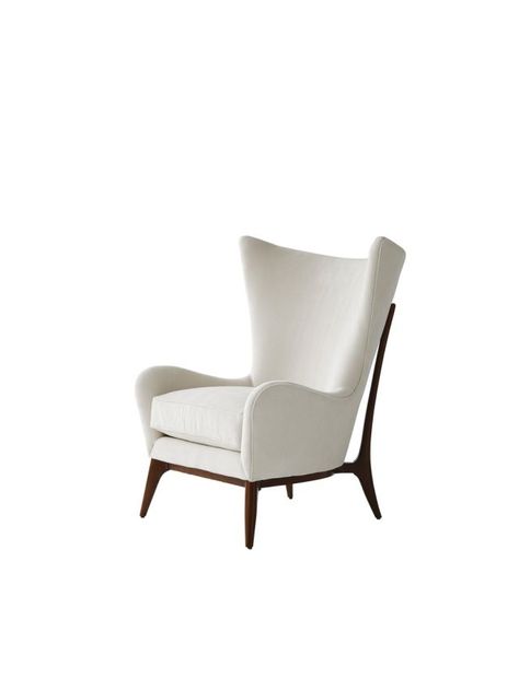 13 Of The Best Wingback Chairs You Can Buy Right Now - ELLEDecor.com Modern Wingback Chair, Chairs For Dining Room, Geometric Chair, Leather Wing Chair, White Leather Dining Chairs, Overstuffed Chairs, Wingback Chairs, Round Chair, Leather Lounge Chair