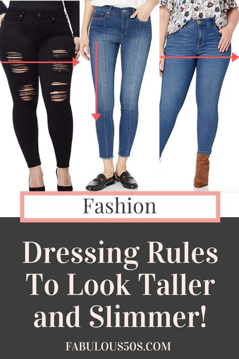 Outfits To Appear Slimmer, How To Look Taller And Thinner, Outfits That Make You Look Taller And Thinner, How To Dress To Look Taller And Slimmer, How To Look Taller And Thinner In Photos, How To Look Instantly Slimmer, Slenderizing Outfits, Sliming Outfit Ideas, Outfit To Look Taller And Slimmer