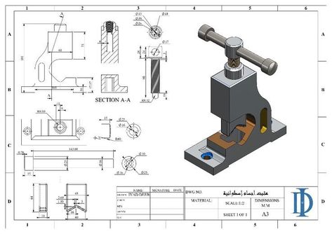 Autocad Assembly Drawing, Solidworks Assembly Exercise, Solidworks Projects Assembly, Solid Works Assembly Drawings, Solidworks Drawings Assembly, Mechanical Engineering Design Technical Drawings, Assembly Drawing Mechanical, Cad Design Mechanical, Solidworks Projects