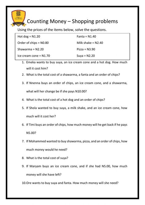 Money Word Problems, Counting Coins, Money Math, Counting Money, Solving Word Problems, Word Problem Worksheets, Grade 4, Online Activities, School Subjects