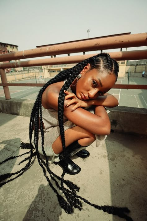 Danielle Mbonu Interview for Spotify African Heat | HYPEBEAST Cultural Photoshoot Ideas, Cornrows Photoshoot, Long Braids Photoshoot, Braided Photoshoot Ideas, Outdoor Photoshoot Black Women, Poc Photoshoot, Editorial Black Women, Afro Photoshoot Black Women, Outdoors Photoshoot Ideas