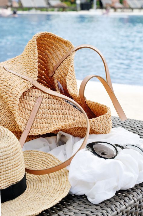 summer vibes Pool Day Essentials, Trip To Jamaica, Jamaica Travel, Pool Day, Beach Please, Straw Hats, Montego Bay, Beachwear For Women, Woven Bag