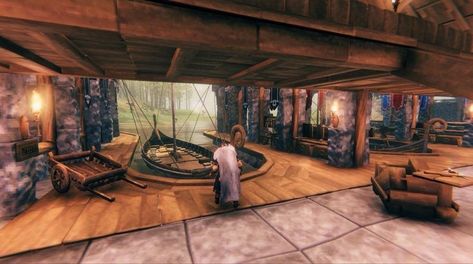 Valheim Builds, Ark Survival Evolved Bases, Viking House, Bridge City, Viking Life, Ark Survival Evolved, Custom Storage, Art Folder, Starter Home