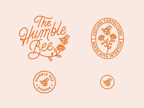 The Humble Bee brand identity bee logo branding illustration | Branding Design Bees Graphic Design, Cute Graphic Design Illustration, Honey Branding Design, Bee Graphic Design, Branding Symbols, Honey Branding, Business Logo Ideas, Logo Types, Southern Logo