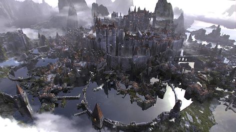 ArtStation - A flooded city , sla jeong Flooded City, Floor Murals, New Fantasy, Fantasy Collection, Minecraft Architecture, Fantasy City, Fantasy Castle, Fantasy Setting, Fantasy Places