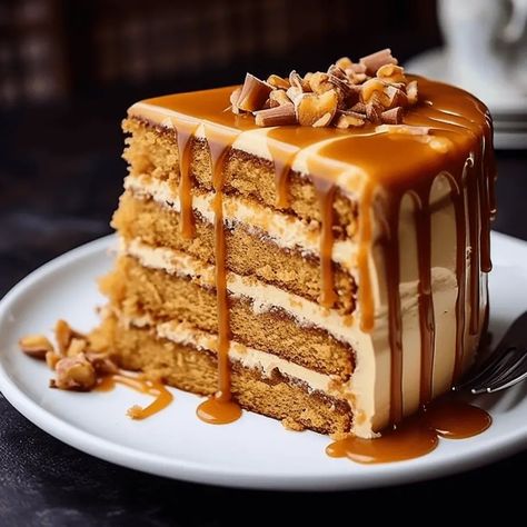 Butterscotch Cake with Caramel Icing - Life with Susan Butterscotch Caramel Cake, Jam Cake With Caramel Icing, Cake With Caramel Icing, Butterscotch Desserts, Butterscotch Recipes, Everyday Cakes, Butterscotch Cake, Cake With Caramel, Cheesecake Tarts