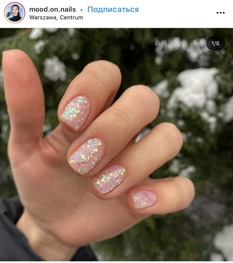 Glitter Nails Short, Confetti Nails, Milky Nails, Happy Nails, Minimal Nails, Work Nails, Cute Gel Nails, Soft Nails, Funky Nails