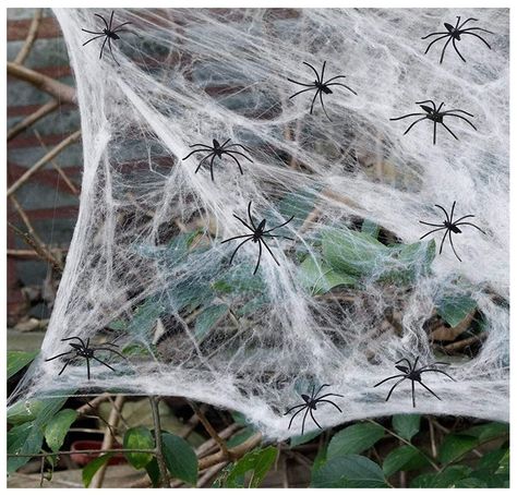 CNSSKJ Spider Webs Halloween Decorations,300 Sqft Spider Webs with 30 Fake Spiders, Stretchable Cobwebs for Indoor/Outdoor Scary Atmosphere, Parties, and Haunted Houses Spider Web Halloween Decorations, Halloween Outdoor Decoration, Fake Spider, Scary Houses, Spider Web Decoration, Halloween Spider Decorations, Halloween Skeleton Decorations, Spider Decorations, Casa Halloween