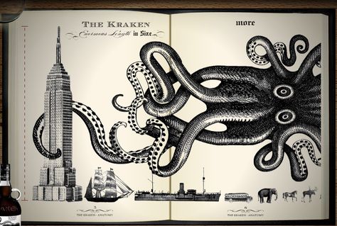 Octopus Logo, Kraken Rum, The Kraken, Famous Castles, Octopus Tattoo, Spiced Rum, Tattoo Blog, Logo Illustration, Kraken