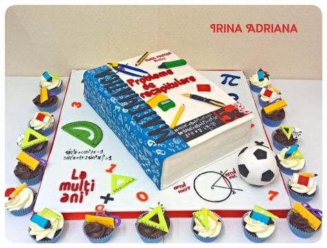 Math Book Cake - Cake by Irina-Adriana Maths Cake Design, Math Themed Party, Math Cake, Teacher Graduation Party, Computer Cake, Cake Competition, Teacher Cakes, Pin Up Drawings, Shark Themed Birthday Party