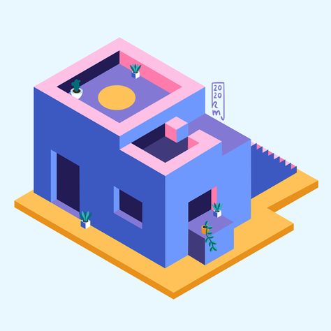 Isometric Designs on Behance Cute Isometric Art, Isometric Art 3d, Isometric Poster Design, Isometric Graphic Design, Isometric House Illustration, 3d Isometric Design, Isometric Art Drawing, Isometric Art Illustration, Isometric Illustration Design