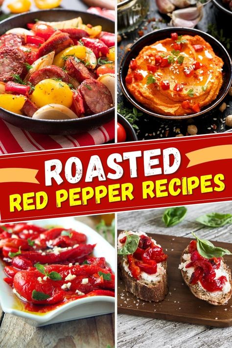 Meals With Roasted Red Peppers, Recipes Using Roasted Red Peppers, Uses For Roasted Red Peppers, Roasted Red Pepper Uses, Roasted Red Pepper Dinner Recipes, Roasted Red Pepper Recipes Dinners, Roasted Pepper Recipes Dishes, Sweet Red Pepper Recipes, Jarred Roasted Red Pepper Recipes