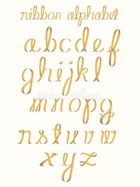 Ribbon Alphabet, Ribbon Letters, Ribbon Font, Royalty Free Fonts, Monoline Font, Ribbon Clipart, Stencil Font, Typography Alphabet, Alphabet Writing