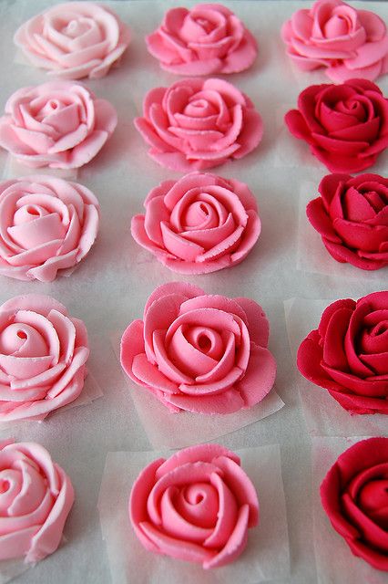 royal icing roses -would be cute to cover a cake with... or cupcakes??? Icing Roses, Cakes To Make, Royal Icing Flowers, Icing Cake, Food Decorations, How To Make Rose, Icing Flowers, Icing Frosting, Torte Cupcake