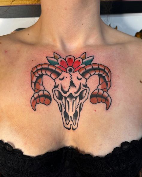 Ram skull for Courtney, thanks duck! I have a few spaces left to fill this month, DM or fill out a form (link in bio) your ideas or mine ✌️ . . . #tradtattoo #chesttattoo #skulltattoo #oldschooltattoo #newcastleunderlyme #staffordshire #stokeontrent #uktraditionaltattoo #tattoo Traditional Ram Tattoo, Ram Skull Tattoo, Two Headed Calf Tattoo, Two Headed Calf, Sheep Tattoo, Ram Tattoo, Back Tats, Tattoo Board, Ram Skull