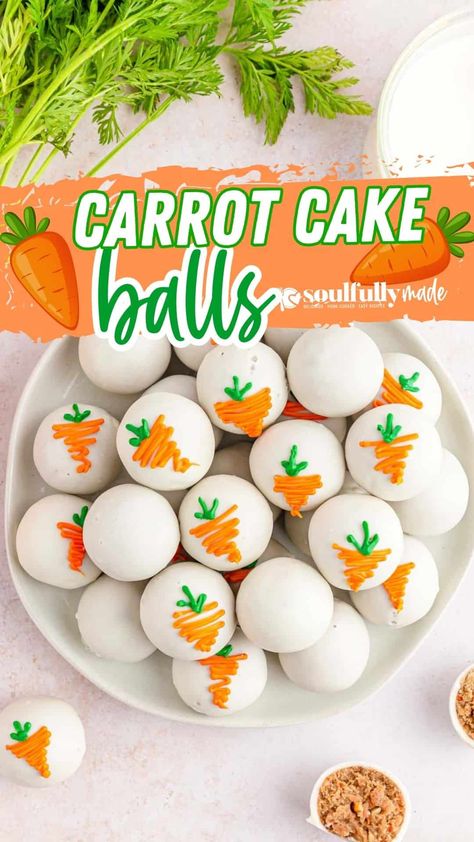 Cake Mix Cream Cheese, Carrot Cake Balls, Easter Carrot Cake, Perfect Deviled Eggs, Dry Cake, Cake Ball Recipes, Cream Cheese Ball, Recipes Easter, Cake Ball