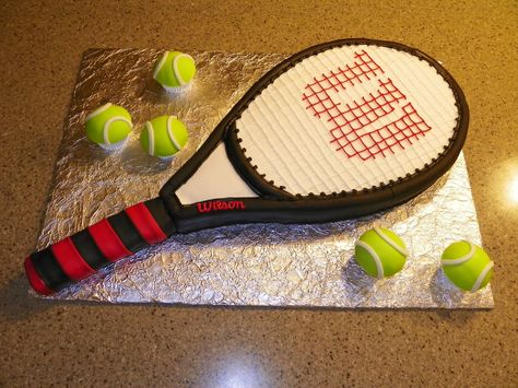 tennis Tennis Racquet Cake, Tennis Cakes, Tennis Racket Cake, Tennis Birthday Party, Tennis Cake, Tennis Birthday, Tennis Party, Sport Cakes, Dog Birthday Cake