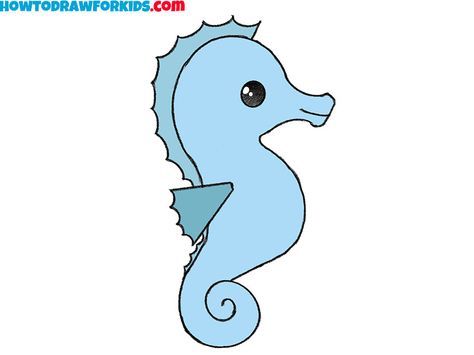 See Horse Fish Drawing, Sea Horse Drawing Easy, Seahorse Drawings, Sea Horse Drawing, Draw A Seahorse, Horse Drawing Easy, Seahorse Outline, List Of Drawing Ideas, Cartoon Seahorse