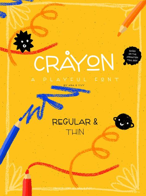 CRAYON | Handwritten Font - ANA & YVY Crayon Design Graphic, Crayon Packaging Design, Crayon Graphic Design, Crayon Typography, Crayon Packaging, Crayon Font, Crayon Texture, Crayon Illustration, Illustrator Ideas