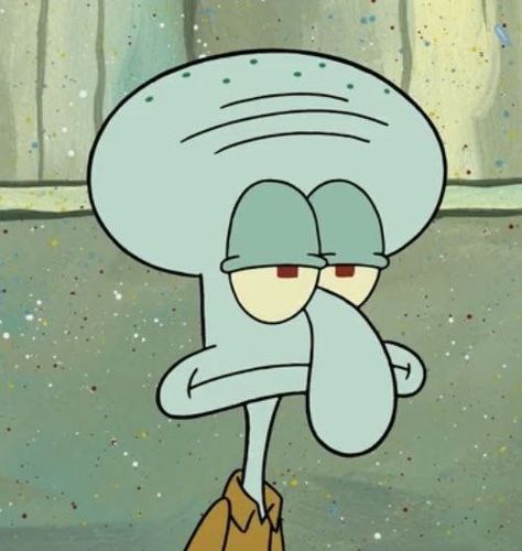 Tired Face Cartoon, Tired Squidward, Squidward Pfp, Squidward Tattoo, Squidward Face, Spongebob Squidward, Spongebob Drawings, Squidward Tentacles, Spongebob Funny