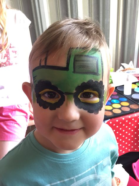 Tractor Tractor Face Painting, Tractor Face Paint, Farm Face Paint, Farm Animal Face Paint, Fairy Face Paint, Tractors For Kids, Fair Face, Animal Face Paintings, Face Painting For Boys