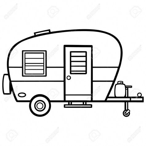 Camper Images Clip Art, Camper Clipart Free Printable, Camper Template Free Printable, Camper Drawing Simple, Camper Illustration, Camper Drawing, Vintage Camper Art, Camper Clipart, Camping Sublimation