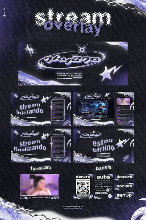 Stream Pack/Overlay Twitch Stream Overlay Ideas, Stream Overlay Ideas, Stream Template, Twitch Overlay Design, Stream Layout, Stream Elements, Streaming Background, Stream Ideas, Stream Assets