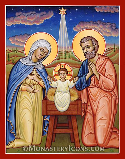 Nacimiento Dawn Icon, Monastery Icons, Jesus And Mary, Orthodox Christian Icons, The Holy Family, Byzantine Icons, Religious Images, Biblical Art, Tableau Art