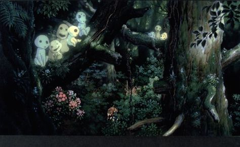 tree spirits Princess Mononoke Wallpaper, Princess Mononoke Art, Princess Mononoke Cosplay, Princess Mononoke Tattoo, Studio Ghibli Films, Art Studio Ghibli, Ghibli Museum, Yakushima, Studio Ghibli Movies