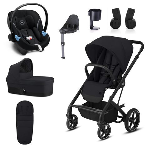 Cybex Balios S Lux 7-Piece Bundle Black/Deep Black Travel Systems 6712-BLK-DP-BLK 4058511891217 Cybex Car Seat, Need For Baby, Baby Travel, Safe Cars, Safe Travels, Canopy Design, Child Car Seat, Baby Co, Travel System