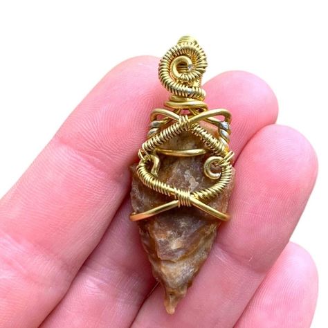 New! Artisan Jasper Arrowhead Pendant Gold Wire Wrap Necklace Wire Wrapped Jewelry was just added to eBay. Check it out! #eBay #eBaySeller https://ebay.us/rsZ8Cp Arrowhead Pendant, Artisan Jewelry Necklaces, Handmade Crystal Jewelry, Arrowhead Necklace, Wire Wrap Pendant, Wrap Necklace, Protection Amulet, Handcrafted Artisan Jewelry, Deep Connection