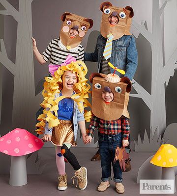 Get the whole family in on the act with this Goldilocks and the Three Bears costume idea. Goldilocks Costume, Storybook Character Costumes, Animal Costumes For Kids, Character Halloween Costumes, Fairy Tale Costumes, Book Character Costumes, Goldilocks And The Three Bears, The Three Bears, Book Week Costume