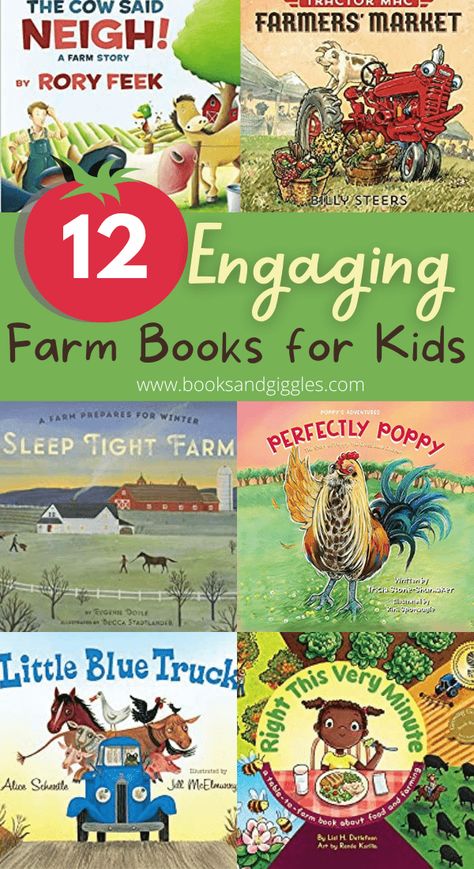 These farm books for kids include choices for preschool, kindergarten, and first grade. These are perfect for your spring or fall farm unit, or to read at home. Farm Books For Kids, Farm Unit Study, Spring Classroom Activities, Farm Lessons, Farm Animals Activities, Farm Theme Preschool, Fall Board, Hobby Farming, Preschool Fall