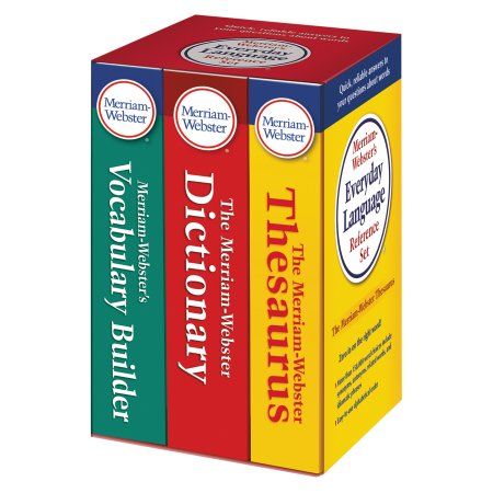 Merriam Webster Everyday Language Reference Set, Dictionary, Thesaurus, Vocabulary Builder Webster Dictionary, Vocabulary Builder, Foreign Words, Credit Card Application, Word Choice, Standardized Testing, Merriam Webster, Reference Book, Word List