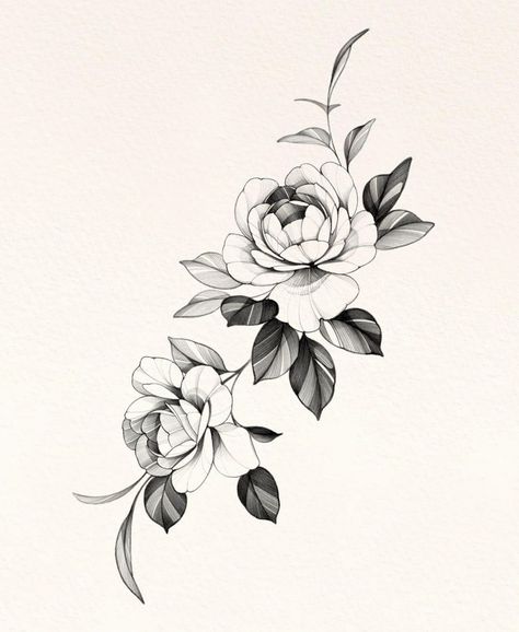 Peony Flower Tattoos, Tattoos Back, Flor Tattoo, Japanese Flower Tattoo, Rose Drawing Tattoo, Flower Tattoo Drawings, Men Tattoo, Floral Tattoo Sleeve, Flower Drawing Design