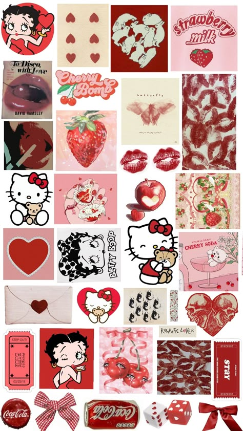 Sketchbook Inspo, Scrapbook Printing, Iphone Case Stickers, Scrapbook Book, Collage Phone Case, Scrapbook Stickers Printable, Phone Stickers, Cherry Bomb, A Collage