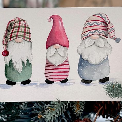 Emma Jane Lefebvre | Try this simple snow covered tree using watercolour and salt! Hope you enjoy it! #watercolor #watercolour #beginnerwatercolor... | Instagram Christmas Gnome Watercolor, Watercolor Gnomes, Gnome Watercolor, How To Watercolor, Emma Jane, Snow Covered Trees, Christmas Gnome, Enjoy It, Color Ideas