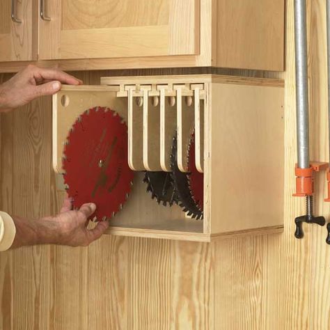 jacob euers 02/12/14 Table Saw Blade Locker Storage Unit Woodworking Plan, Shop Project Plan | WOOD Store Woodworking Storage, Wood Store, Shop Cabinets, Woodworking Table, Diy Holz, Shop Storage, Popular Woodworking, Woodworking Plan, Woodworking Jigs