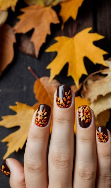 Thanksgiving Nail Art, Fall Nail Trends, Fall Gel Nails, Fall Nail Art Designs, Cute Nails For Fall, Short Nails Art, Seasonal Nails, Thanksgiving Nails, Fall Nail Art