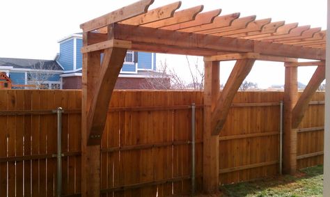 pergola coming off of back wall extending as far as possible to cover seating...eliminates holes in concrete Small Pergola Patio, Small Pergola, Pergola Carport, Pergola Curtains, Cheap Pergola, Pergola Swing, Yard Landscape, Pergola Attached To House, Pergola Design