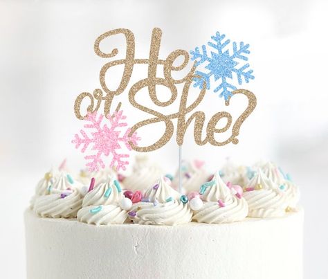 Winter Gender Reveal Cake Topper, He or She Cake Topper, Snowflake Gender Reveal, Christmas Gender Reveal, She or He Snowflake Cake Topper Snowflake Gender Reveal, He Or She Cake Topper, He Or She Cake, Gender Reveal Christmas, Snowflake Cake Topper, Winter Gender Reveal, Christmas Gender Reveal, Gender Reveal Cake Topper, Snowflake Cake