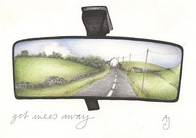 rear view.. could make surreal too? Andrea Joseph, Urban Drawings, Watercolors Ideas, Art Perspective, Photography Coursework, High School Art Lessons, High School Art Projects, One Point Perspective, Sketchbook Illustration